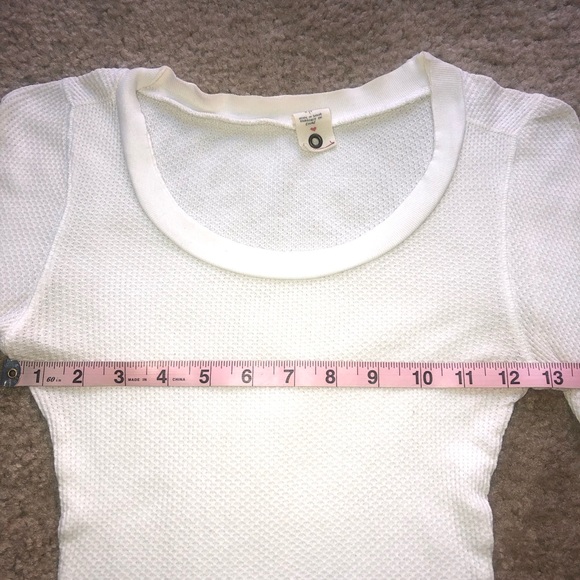 Free People Rare Damsel Cuff Cream Colored Thermal Top S - Picture 9 of 13